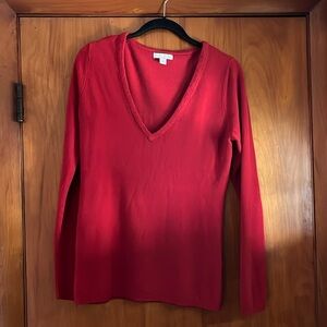 New York & Company red v-neck sweater